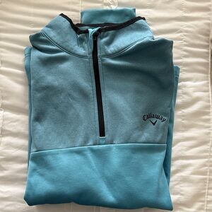Callaway Teal Quarter-Zip Pullover-L
